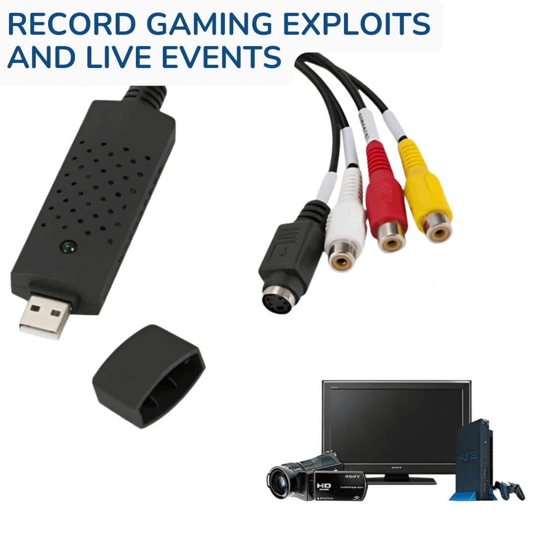 USB 2.0 Audio Video Capture Card Adapter with rca cables for old consoles