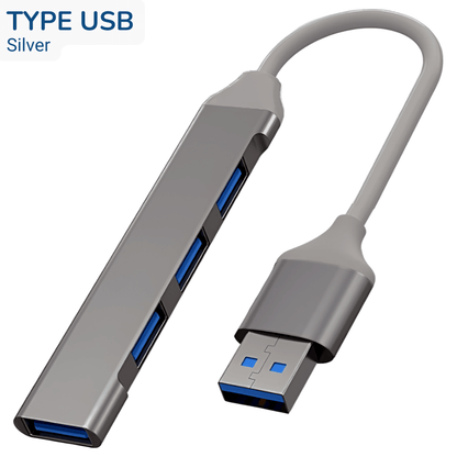 USB Port Hub 2.0/3.0 with OTG Function Type USB Silver