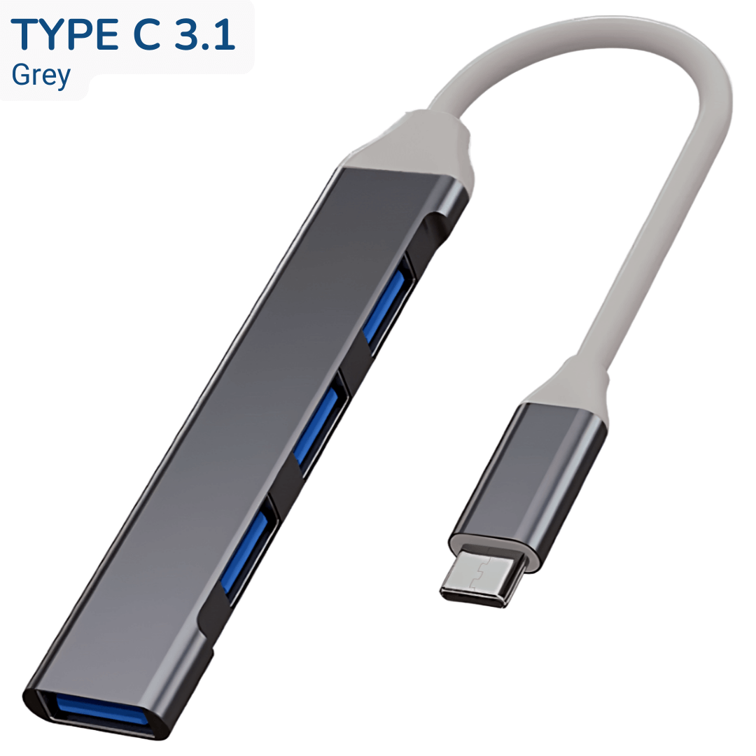 USB Port Hub 2.0/3.0 with OTG Function Type C 3.1 Grey