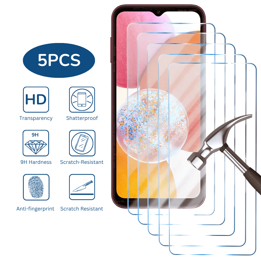 5-Pack Tempered Glass Screen Protectors for Samsung Galaxy A Series