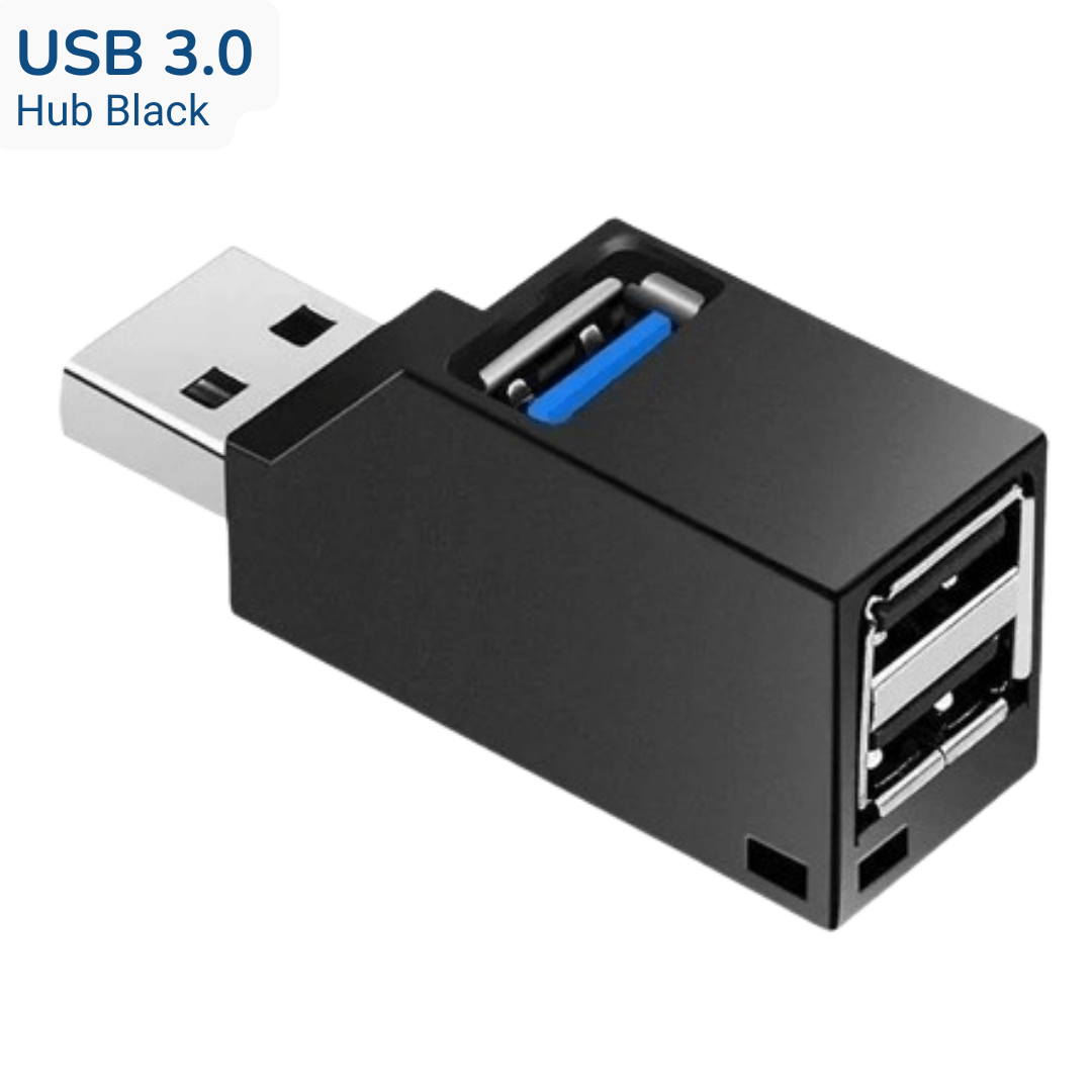 Mini 3-Port USB 3.0 Port Hub Black