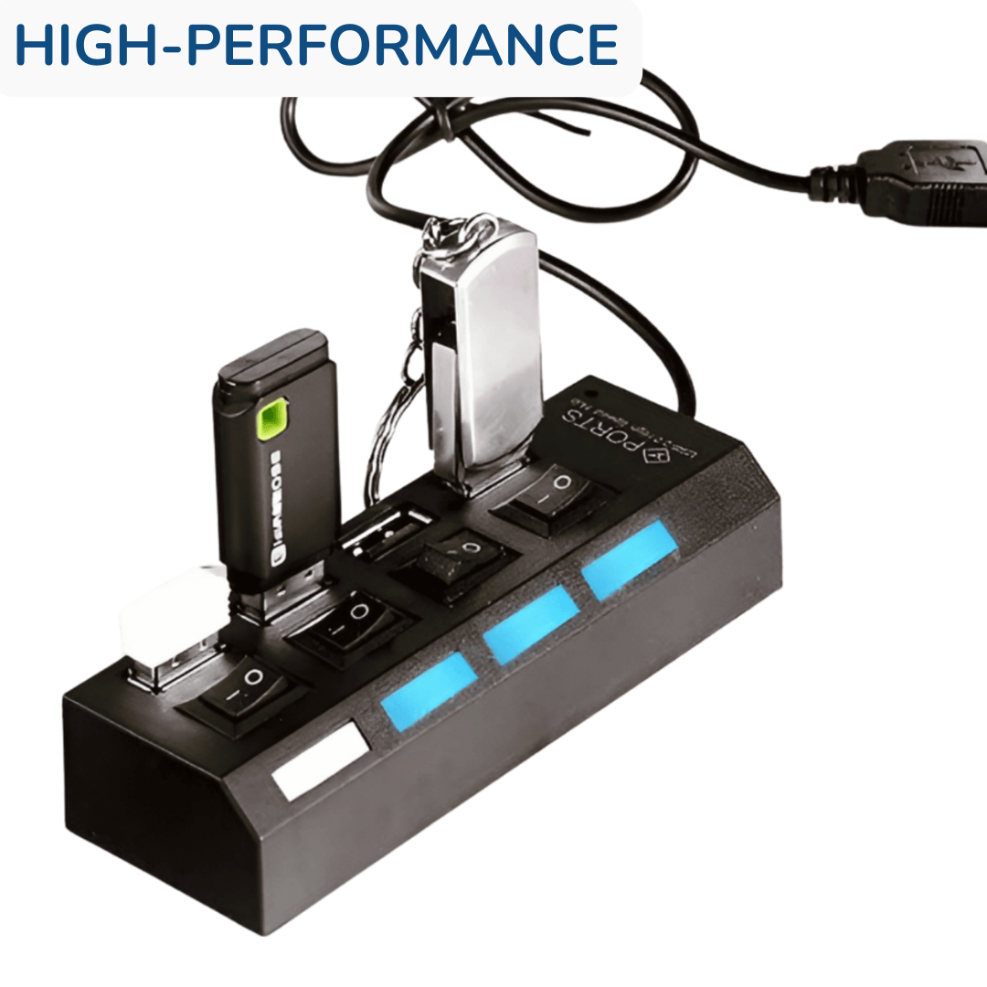 Universal 4 or 7 Ports USB 2.0 Port Hub Multiple Expander with Switches High Performance