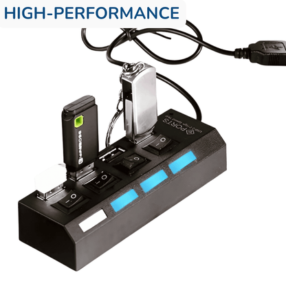 Universal 4 or 7 Ports USB 2.0 Port Hub Multiple Expander with Switches High Performance