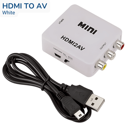 hdmi to av converter using rca cables white