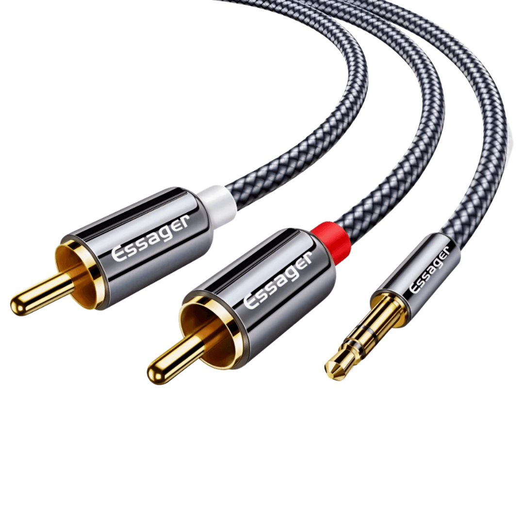 3.5mm Jack to 2 RCA Male Splitter Aux Cable