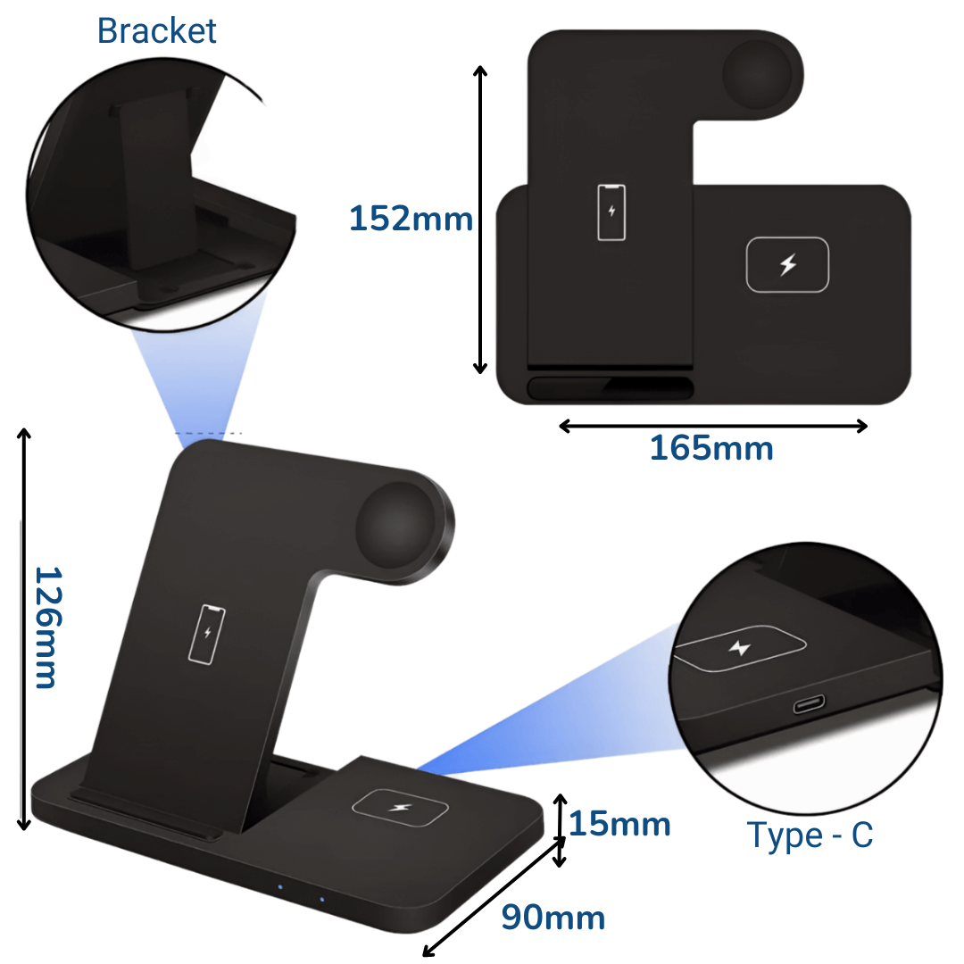 wireless charging stand size